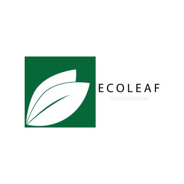 Eko yaprağı illüstrasyon simgesi logo vektör tasarımı