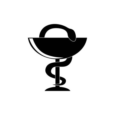 eczane, yılan, illüstrasyon ikonu vektör tasarımı