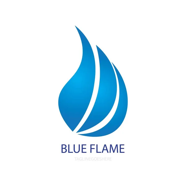 Mavi Alev Illüstrasyon Logo Vektör Tasarımı — Stok Vektör