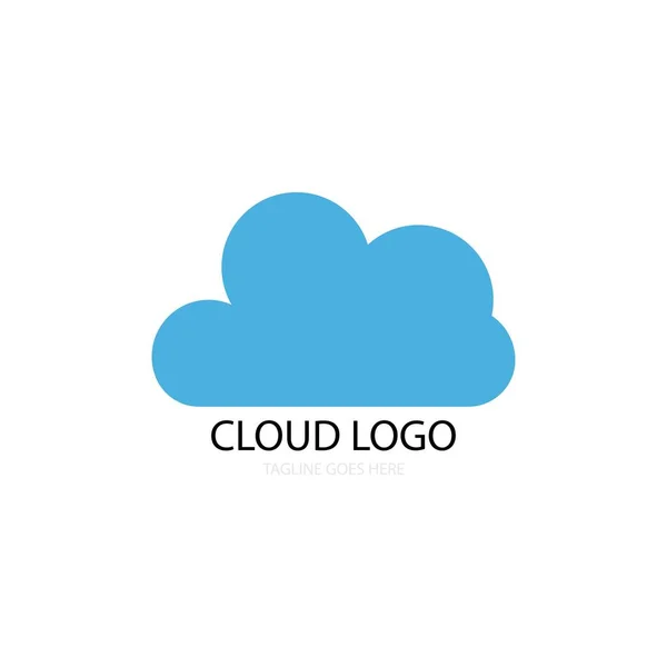 Blue Cloud Illustration Logo Vector Design — Stock Vector