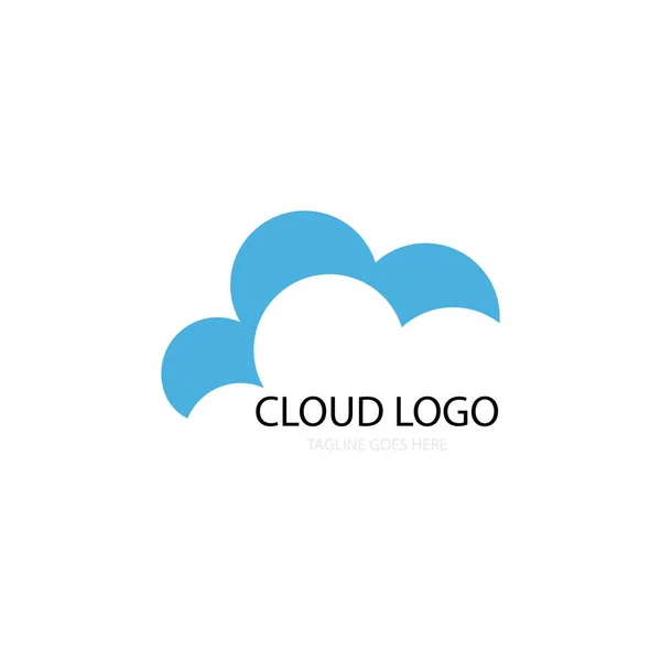 Illustration Nuage Bleu Logo Vectoriel Design — Image vectorielle
