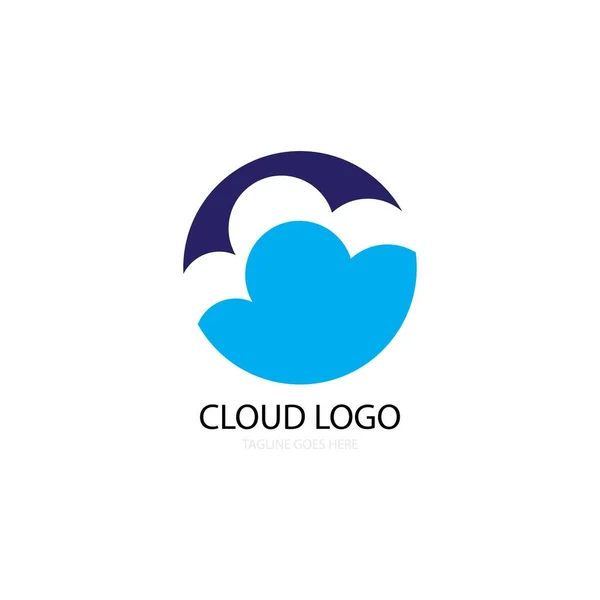 Azul Nube Ilustración Logo Vector Diseño — Archivo Imágenes Vectoriales
