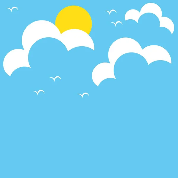 Blue Sky Sun Illustration Logo Vector — Stock Vector