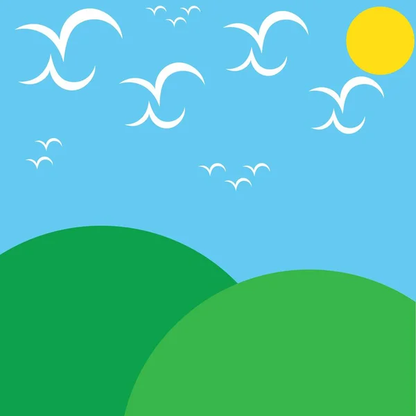 Modrá Obloha Vektor Loga Slunečních Ilustrací — Stockový vektor
