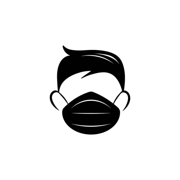Obličej Maskou Ilustrační Logo Vektorový Design — Stockový vektor