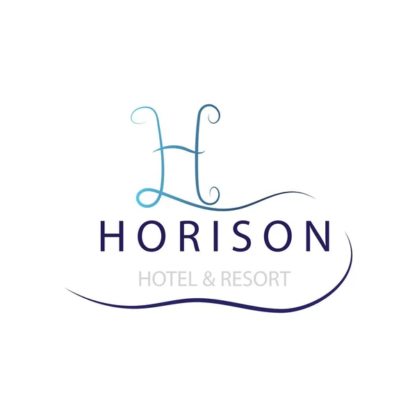 Písmeno Horison Hotel Resort Vektor — Stockový vektor