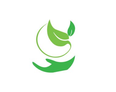 Doğal yaprak simgesi logo vektörü