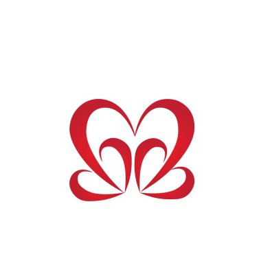 kalp, aşk illüstrasyon simgesi logo vektör tasarımı