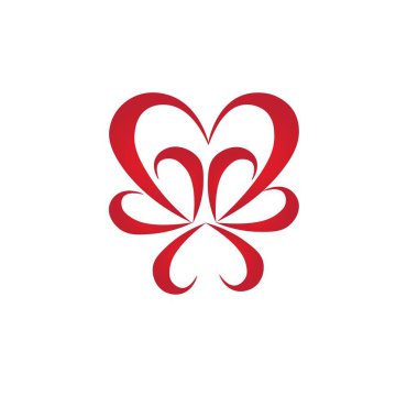 kalp, aşk illüstrasyon simgesi logo vektör tasarımı