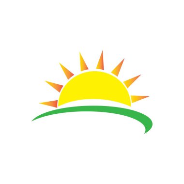 güneş illüstrasyon simgesi logo vektör tasarımı