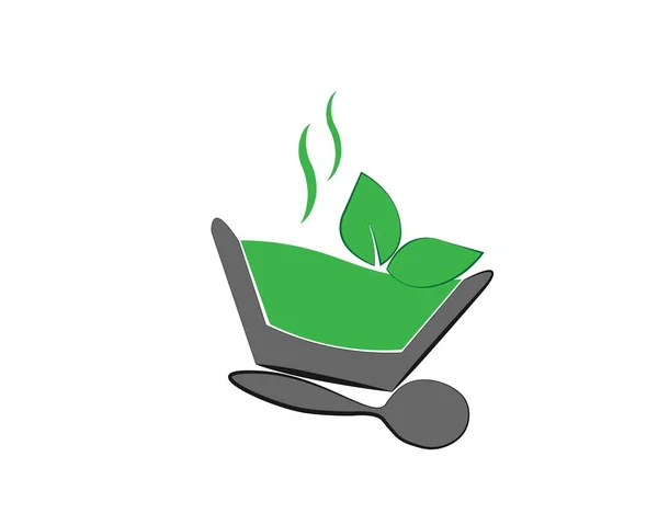 Vektor Zeleného Loga Potravin — Stockový vektor