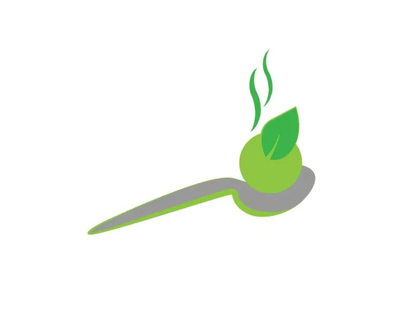 Vektor Zeleného Loga Potravin — Stockový vektor