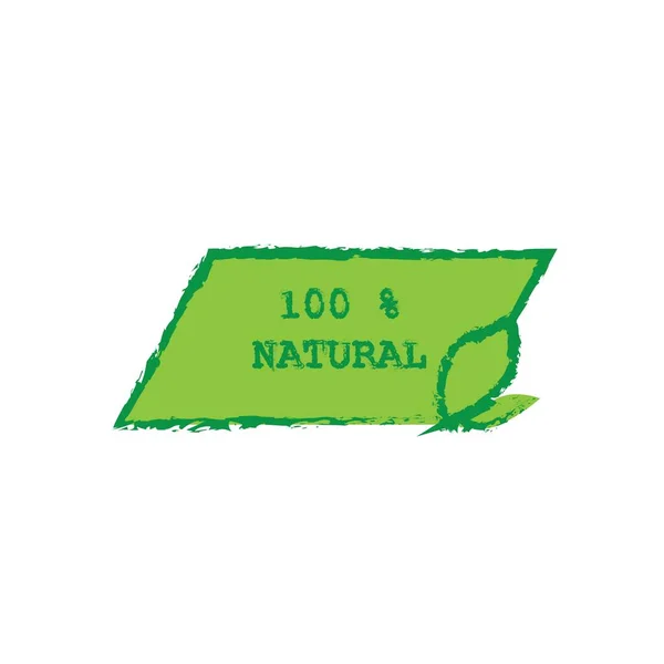 Векторный Дизайн Логотипа 100 Натуральной Иллюстрации — стоковый вектор