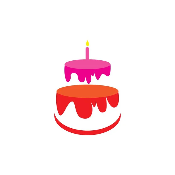 Cake Illustration Icon Logo Vector Design — Stock Vector