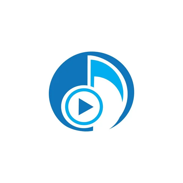 Musica Nota Illustrazione Icona Logo Vettoriale Design — Vettoriale Stock