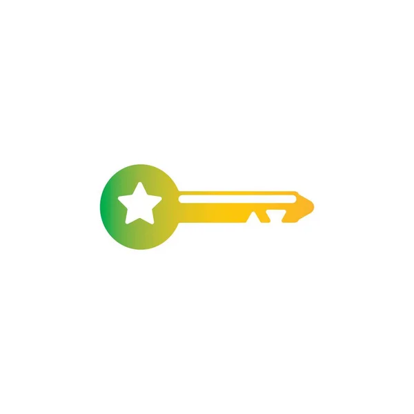 Ícone Ilustração Chave Design Vetor Logotipo — Vetor de Stock