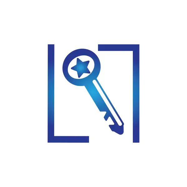 Schlüssel Illustration Symbol Logo Vektor Design — Stockvektor