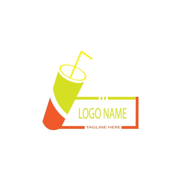 Vaso Bebidas Ilustración Logo Vector Diseño — Archivo Imágenes Vectoriales