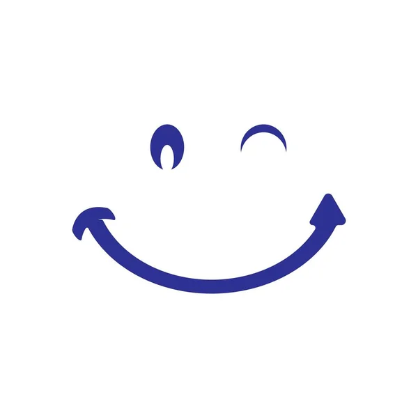 Sorriso Ilustração Ícone Logotipo Vetor Design — Vetor de Stock