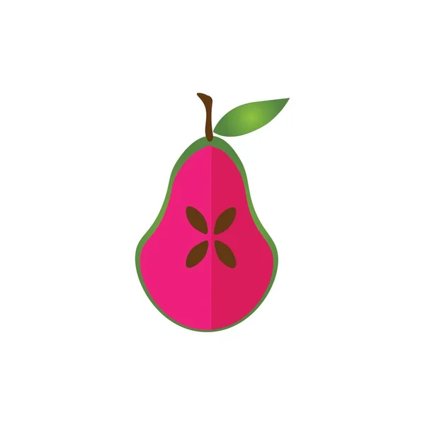 Guava Meyve Illüstrasyon Logo Vektör Tasarımı — Stok Vektör