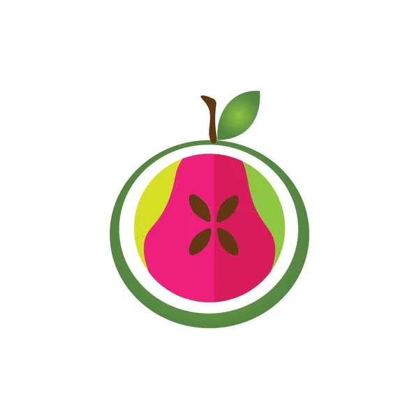 Ilustração Fruto Goiaba Logo Design Vetorial — Vetor de Stock