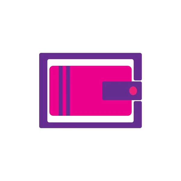 Plånbok Illustration Logotyp Vektor Design — Stock vektor