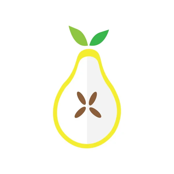 Peer Fruit Illustratie Logo Vector Ontwerp — Stockvector