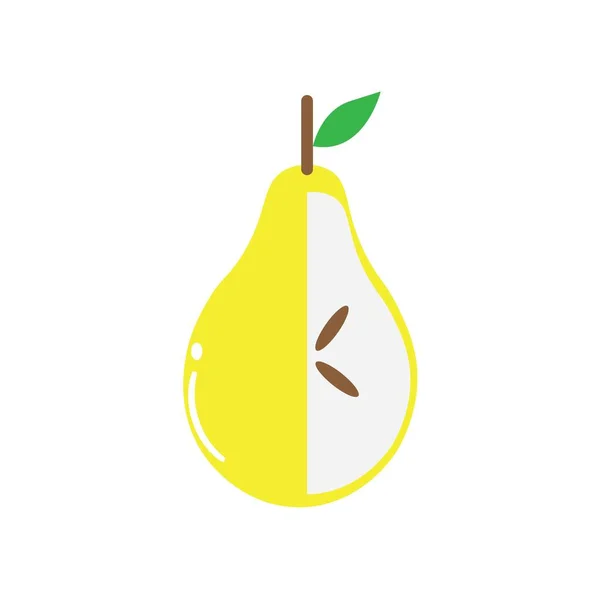 Peer Fruit Illustratie Logo Vector Ontwerp — Stockvector