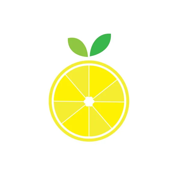 Desain Logo Vektor Lemon Fruit Illustration - Stok Vektor