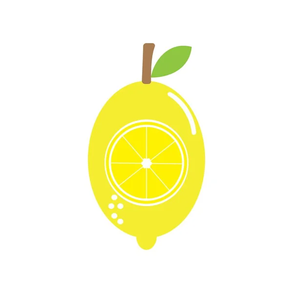 Zitrone Frucht Illustration Logo Vektor Design — Stockvektor