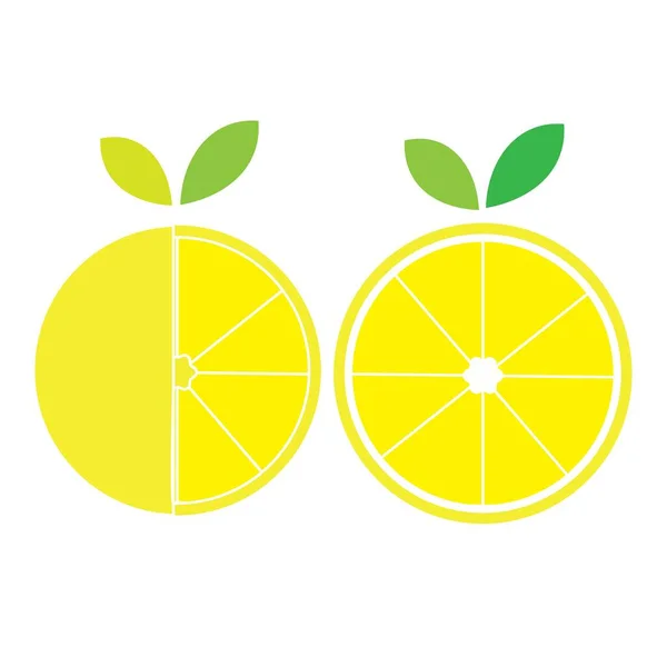 Desain Logo Vektor Lemon Fruit Illustration - Stok Vektor