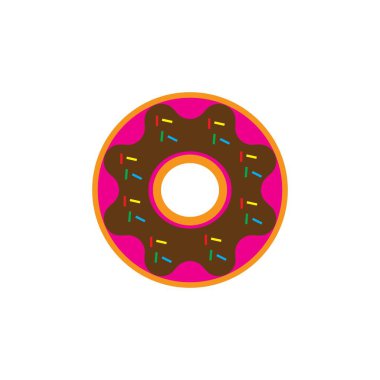 donut illüstrasyon simgesi logo vektörü