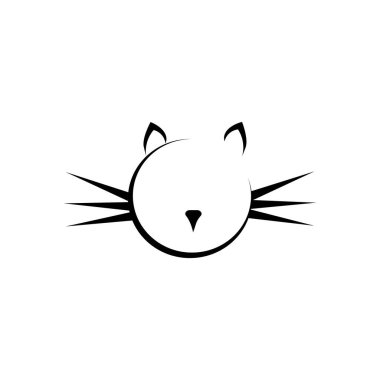 kedi illüstrasyon logo vektör tasarımı