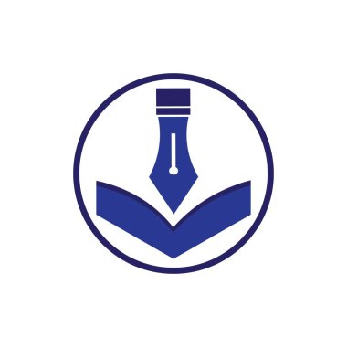 yazar illüstrasyon logo vektör tasarımı