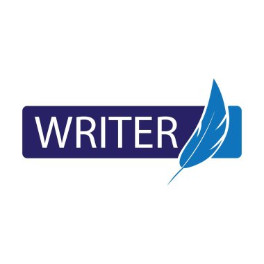 yazar illüstrasyon logo vektörü