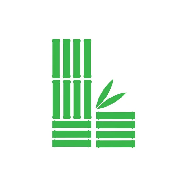 Начальный Векторного Дизайна Логотипа Бамбуковой Иллюстрации — стоковый вектор