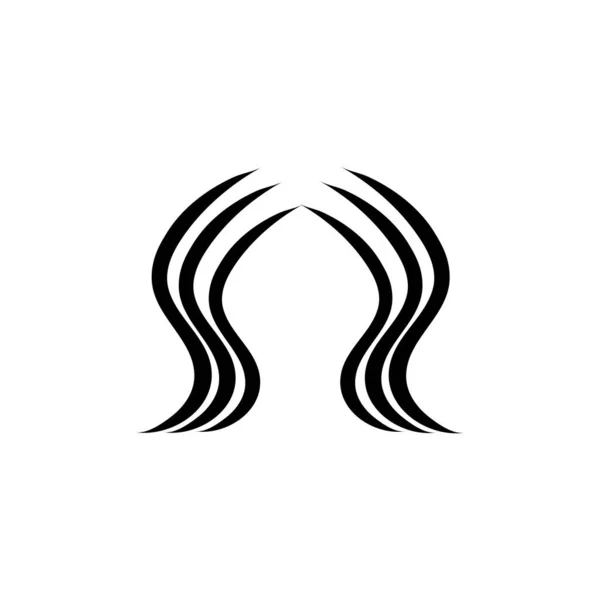 Εικονογράφηση Μαλλιών Εικονίδιο Λογότυπο Διάνυσμα Σχεδιασμό — Διανυσματικό Αρχείο