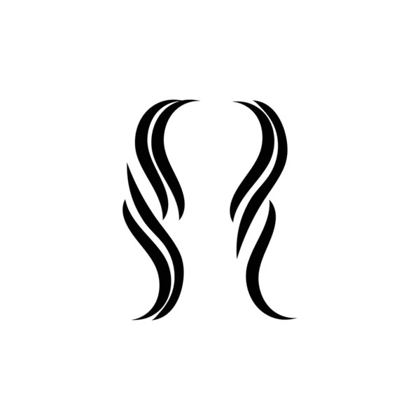 Εικονογράφηση Μαλλιών Εικονίδιο Λογότυπο Διάνυσμα Σχεδιασμό — Διανυσματικό Αρχείο