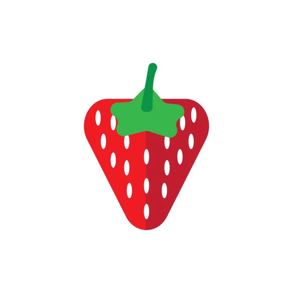 Strawberry Fruit Illustration Logo Vector Design — Stock Vector