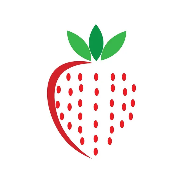 Çilekli meyve illüstrasyon logo vektör tasarımı