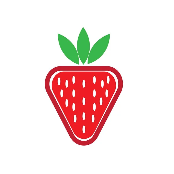 Erdbeere Frucht Illustration Logo Vektor — Stockvektor