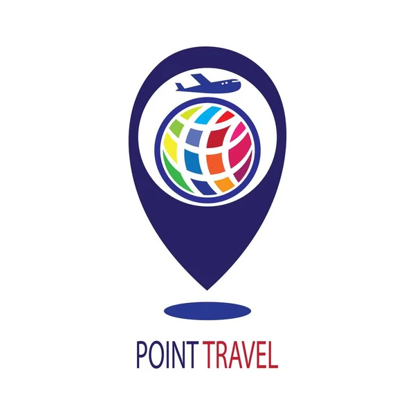 Seyahat Noktası Logo Vektör Tasarımı — Stok Vektör