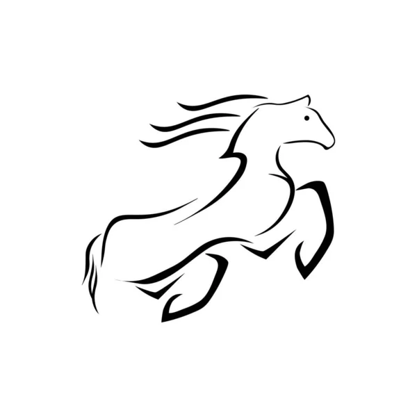 Paard Illustratie Pictogram Logo Vector Gratis — Stockvector