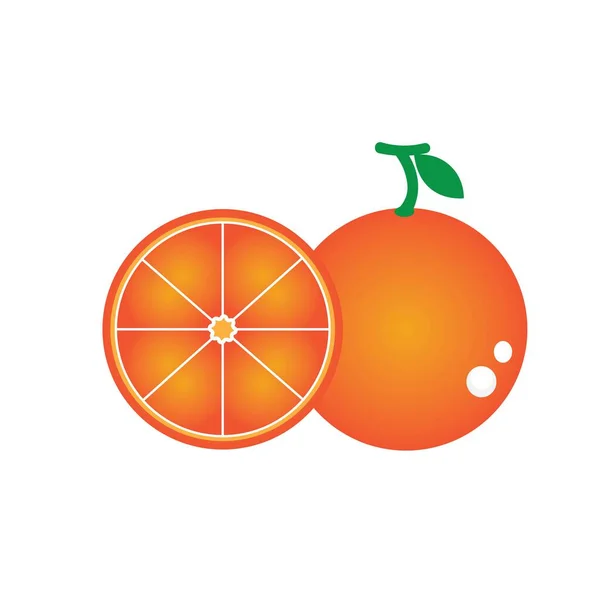 Orange Früchte Illustration Symbol Logo Vektor — Stockvektor