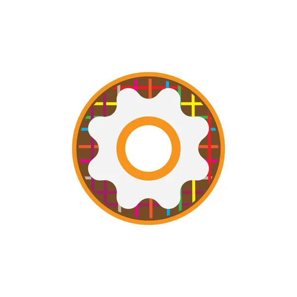 Donut Ilustración Icono Logo Vector Diseño — Archivo Imágenes Vectoriales