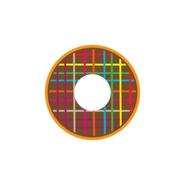 Donut Ilustración Icono Logo Vector Diseño — Vector de stock