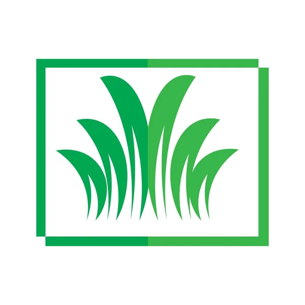 Трава Зелена Ілюстрація Логотип Векторний Дизайн — стоковий вектор