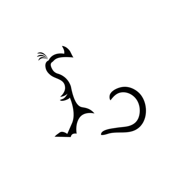 Desenho Vetor Logotipo Ilustração Gato — Vetor de Stock