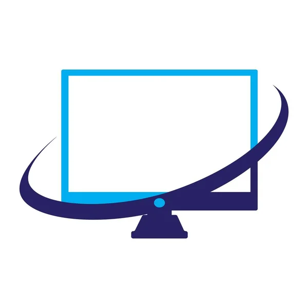 Computer Illustration Logo Vector Design — Stock Vector
