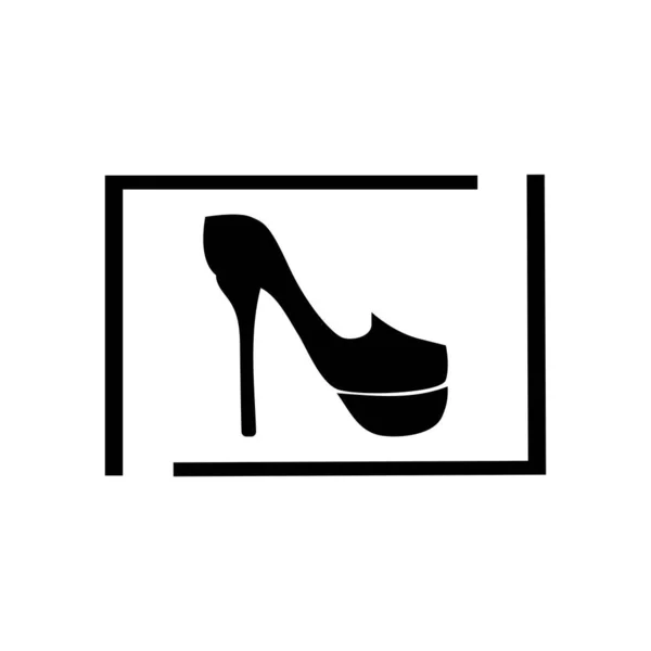 女性の靴イラストロゴベクトルデザイン — ストックベクタ